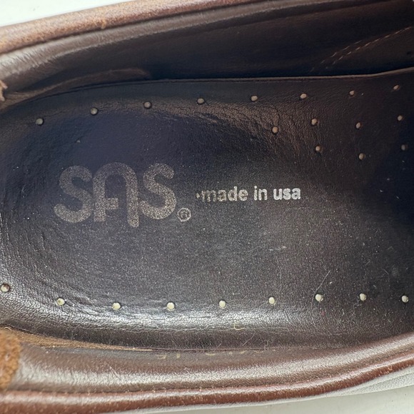 SAS Diplomat Mens Brown Leather Slip On Loafer Dress Shoes Size 10.5M - Picture 8 of 13